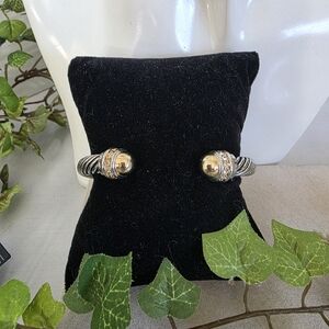 Silve Steel Cable Bracelet Split Opening For Slip On Style